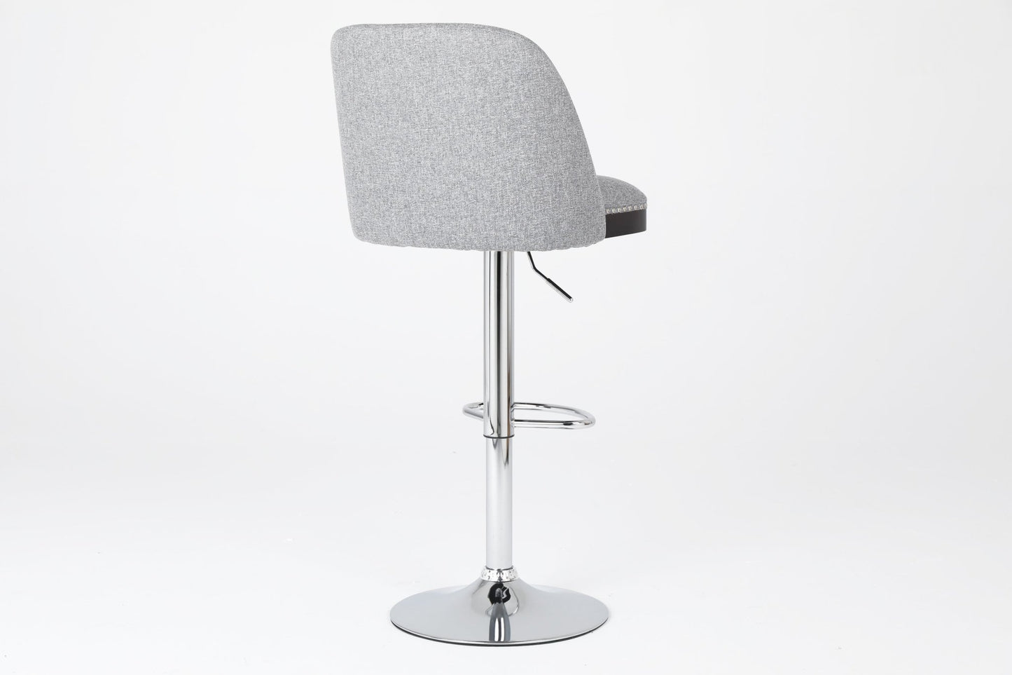 Counter Height Swivel Bar Stools Set of 2, 360° Swivel Upholstered Barstools with Back and Metal Legs, 25.6' Seat Height,Counter Stools for Kitchen Island and Pub,Linen Cloth,Grey - 1st Choice Furniture Direct