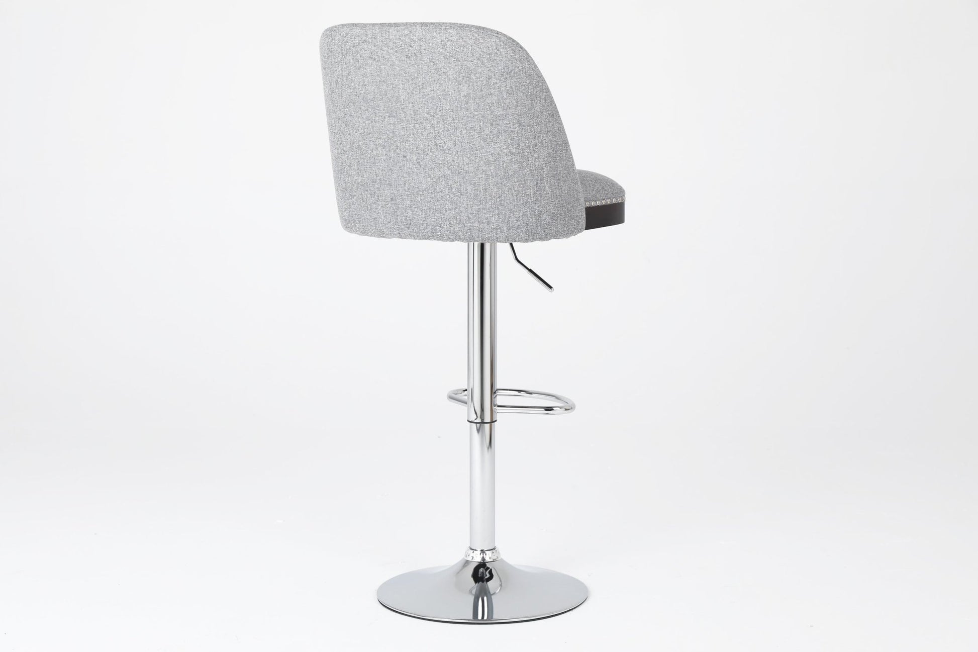 Counter Height Swivel Bar Stools Set of 2, 360° Swivel Upholstered Barstools with Back and Metal Legs, 25.6' Seat Height,Counter Stools for Kitchen Island and Pub,Linen Cloth,Grey - 1st Choice Furniture Direct