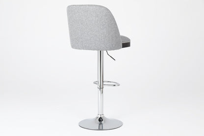 Counter Height Swivel Bar Stools Set of 2, 360° Swivel Upholstered Barstools with Back and Metal Legs, 25.6' Seat Height,Counter Stools for Kitchen Island and Pub,Linen Cloth,Grey - 1st Choice Furniture Direct
