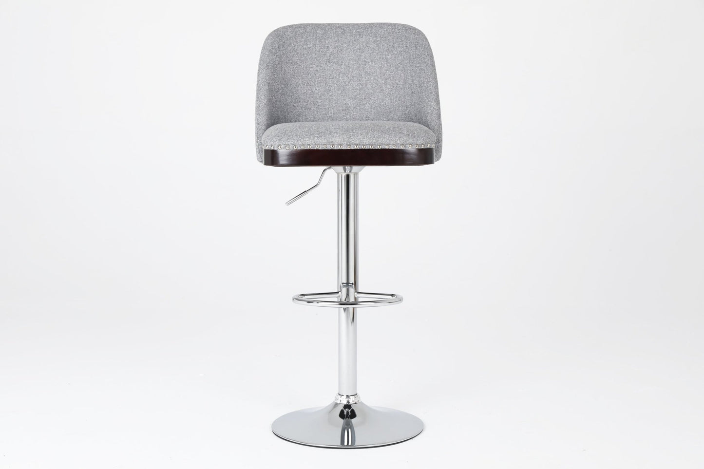 Counter Height Swivel Bar Stools Set of 2, 360° Swivel Upholstered Barstools with Back and Metal Legs, 25.6' Seat Height,Counter Stools for Kitchen Island and Pub,Linen Cloth,Grey - 1st Choice Furniture Direct