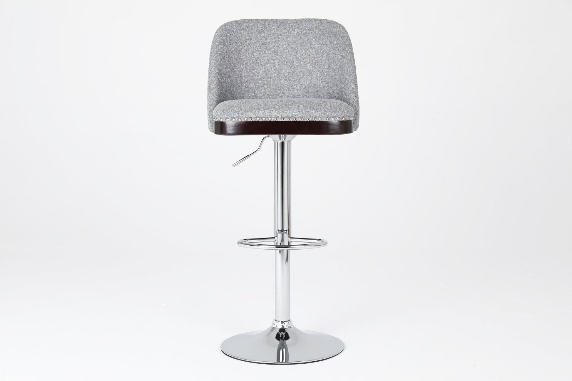 Counter Height Swivel Bar Stools Set of 2, 360° Swivel Upholstered Barstools with Back and Metal Legs, 25.6' Seat Height,Counter Stools for Kitchen Island and Pub,Linen Cloth,Grey - 1st Choice Furniture Direct
