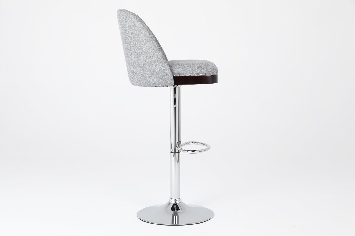 Counter Height Swivel Bar Stools Set of 2, 360° Swivel Upholstered Barstools with Back and Metal Legs, 25.6' Seat Height,Counter Stools for Kitchen Island and Pub,Linen Cloth,Grey - 1st Choice Furniture Direct