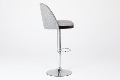 Counter Height Swivel Bar Stools Set of 2, 360° Swivel Upholstered Barstools with Back and Metal Legs, 25.6' Seat Height,Counter Stools for Kitchen Island and Pub,Linen Cloth,Grey - 1st Choice Furniture Direct