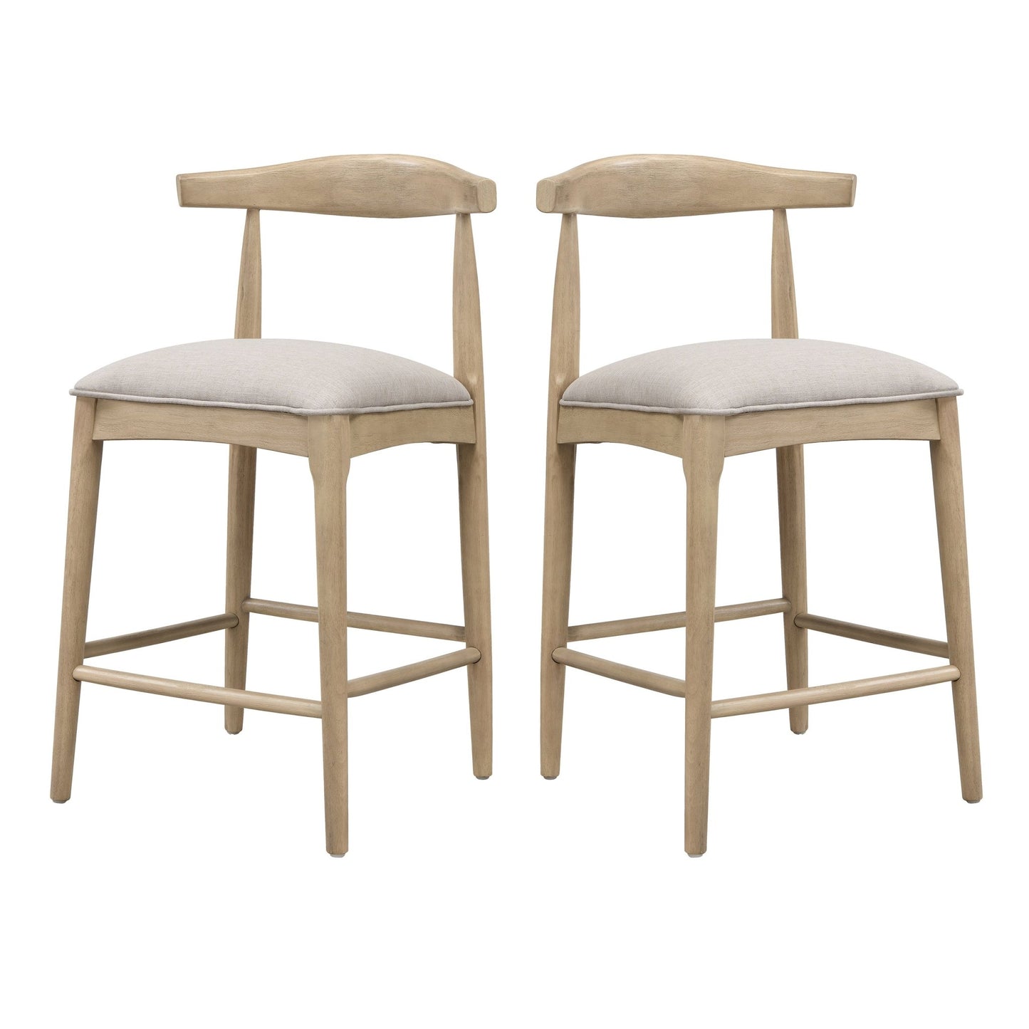 COUNTER STOOL IN PEBBLE FABRIC (SET OF 2) - 1st Choice Furniture Direct