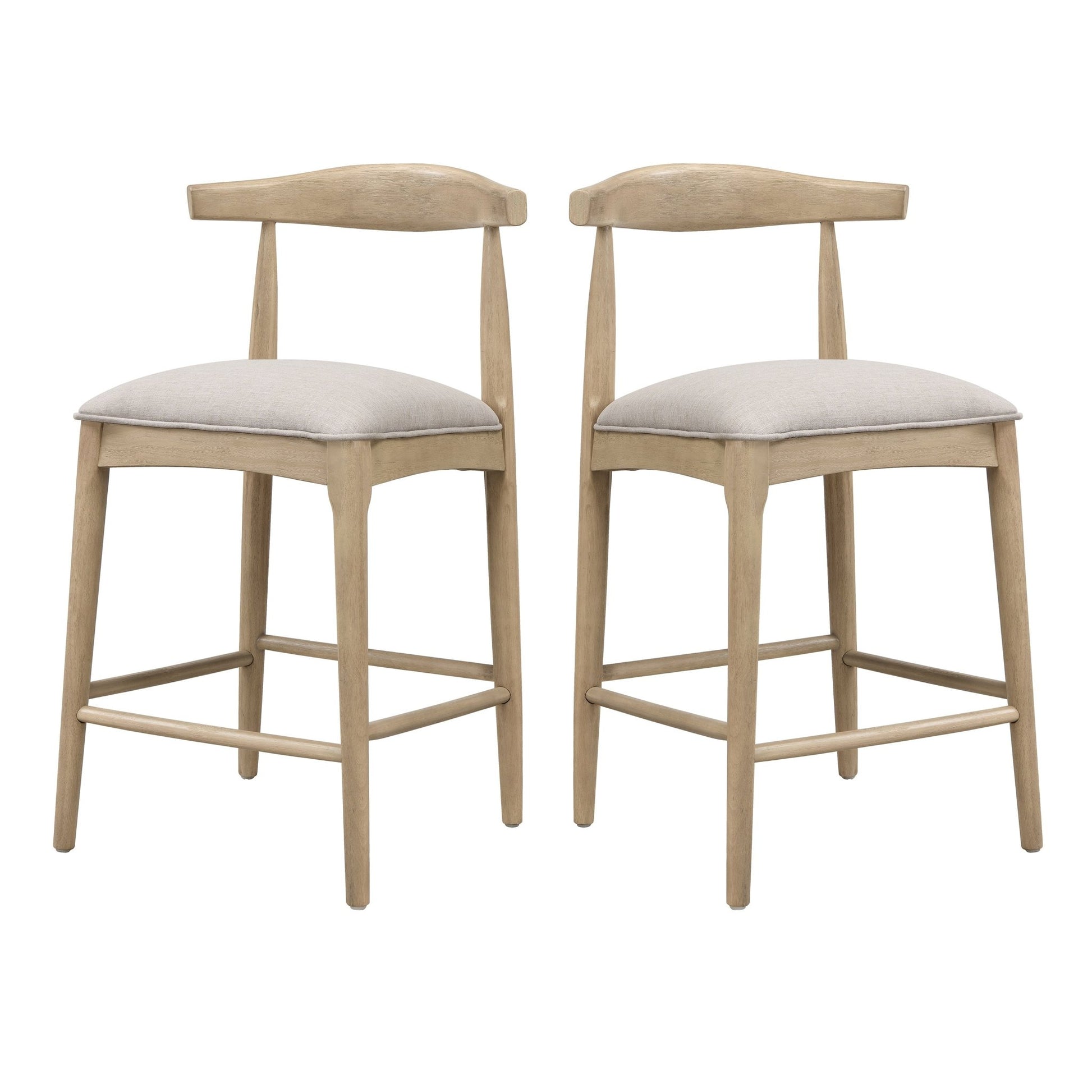 COUNTER STOOL IN PEBBLE FABRIC (SET OF 2) - 1st Choice Furniture Direct