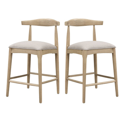 COUNTER STOOL IN PEBBLE FABRIC (SET OF 2) - 1st Choice Furniture Direct
