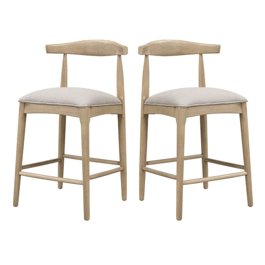 COUNTER STOOL IN PEBBLE FABRIC (SET OF 2) - 1st Choice Furniture Direct