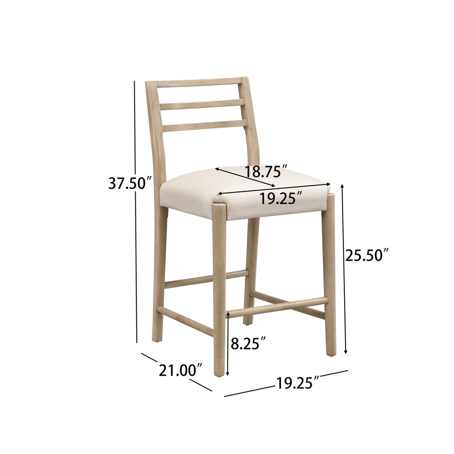 COUNTER STOOL WITH LADDER BACK (SET OF 2) - 1st Choice Furniture Direct