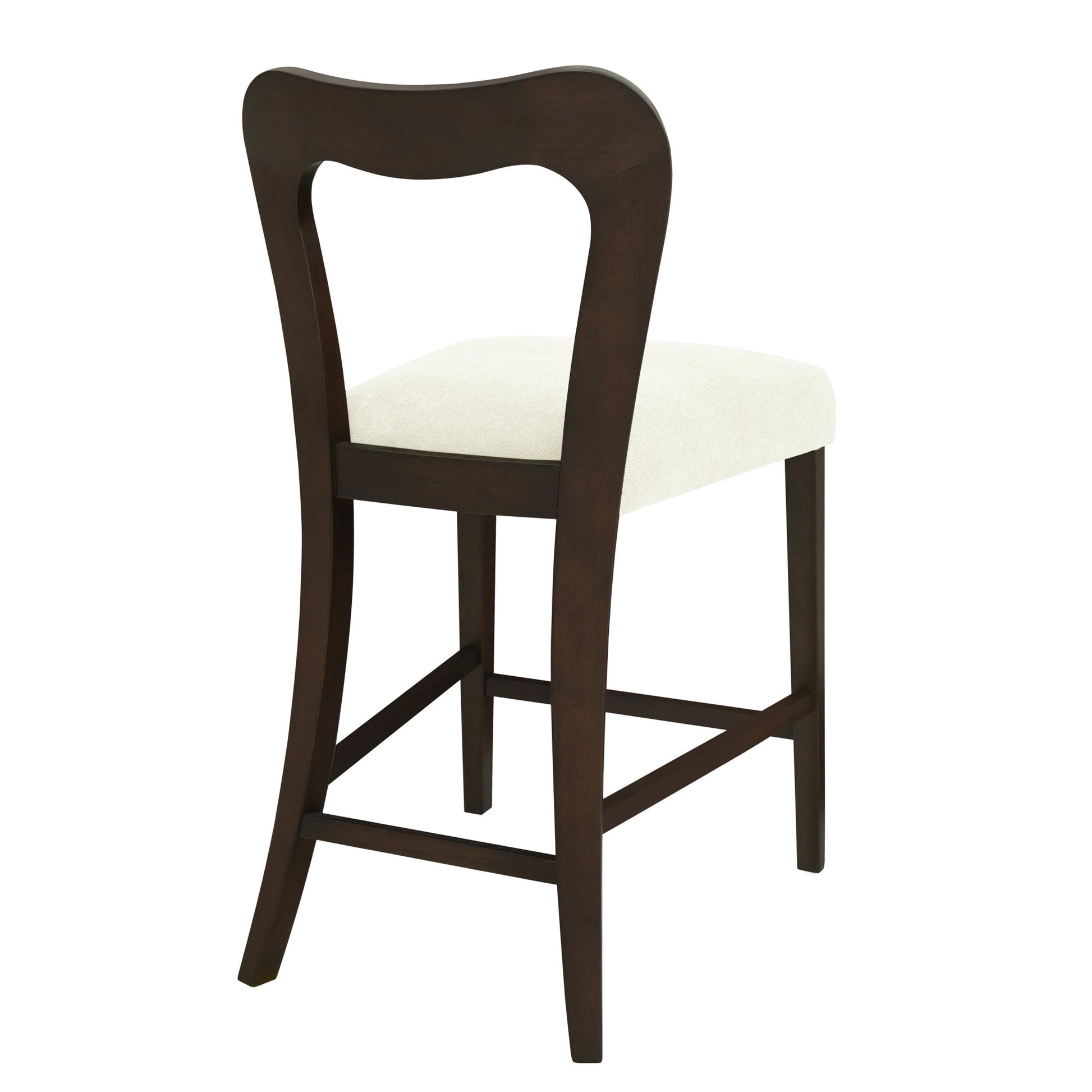 Counter Stool Without Arm(dark brown+beige) Set of 2 - 1st Choice Furniture Direct