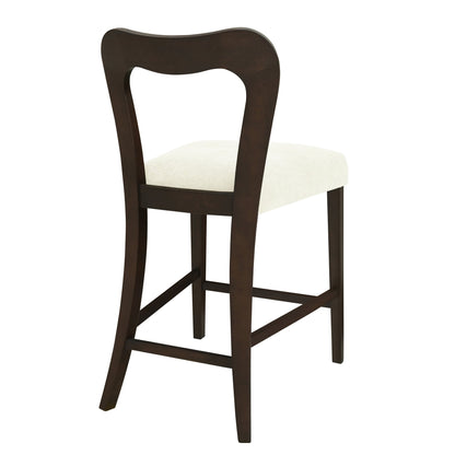 Counter Stool Without Arm(dark brown+beige) Set of 2 - 1st Choice Furniture Direct