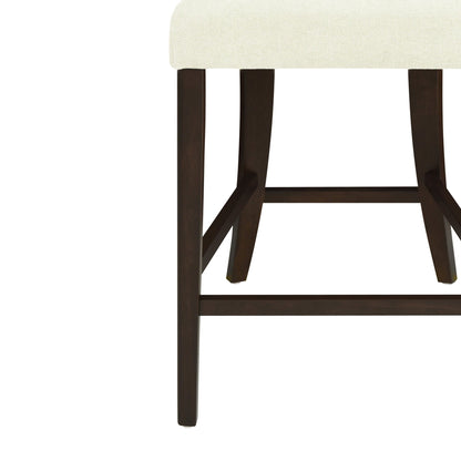 Counter Stool Without Arm(dark brown+beige) Set of 2 - 1st Choice Furniture Direct