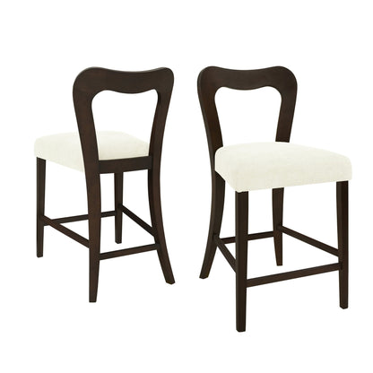 Counter Stool Without Arm(dark brown+beige) Set of 2 - 1st Choice Furniture Direct