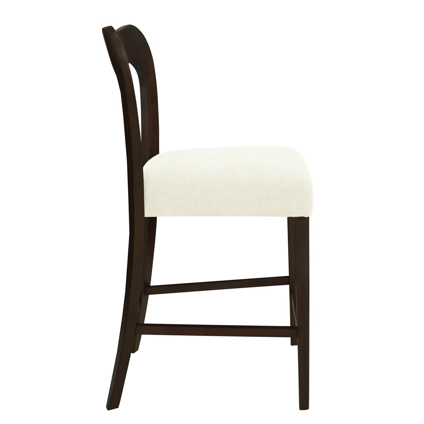 Counter Stool Without Arm(dark brown+beige) Set of 2 - 1st Choice Furniture Direct