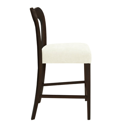 Counter Stool Without Arm(dark brown+beige) Set of 2 - 1st Choice Furniture Direct