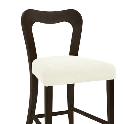 Counter Stool Without Arm(dark brown+beige) Set of 2 - 1st Choice Furniture Direct