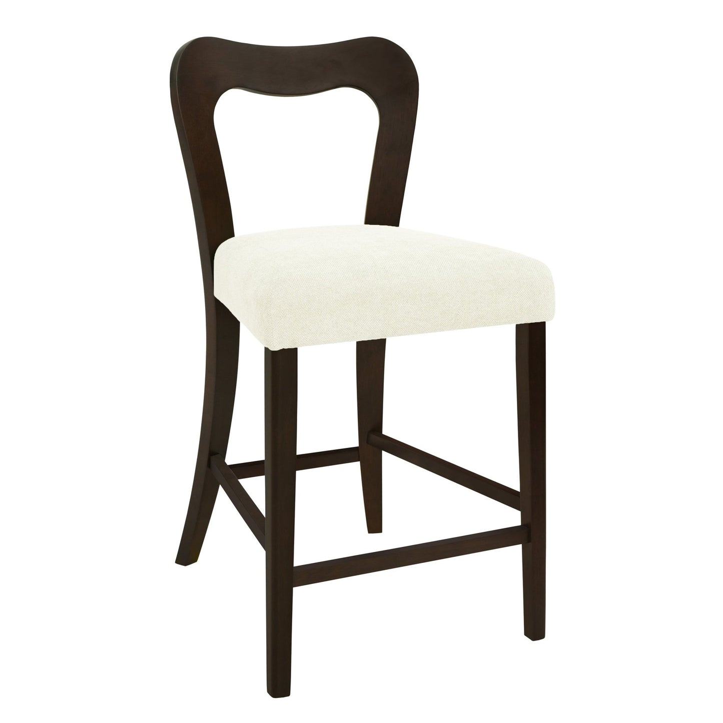Counter Stool Without Arm(dark brown+beige) Set of 2 - 1st Choice Furniture Direct