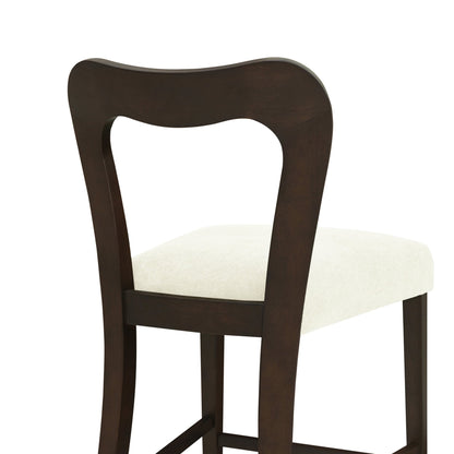 Counter Stool Without Arm(dark brown+beige) Set of 2 - 1st Choice Furniture Direct
