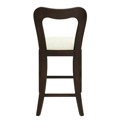 Counter Stool Without Arm(dark brown+beige) Set of 2 - 1st Choice Furniture Direct