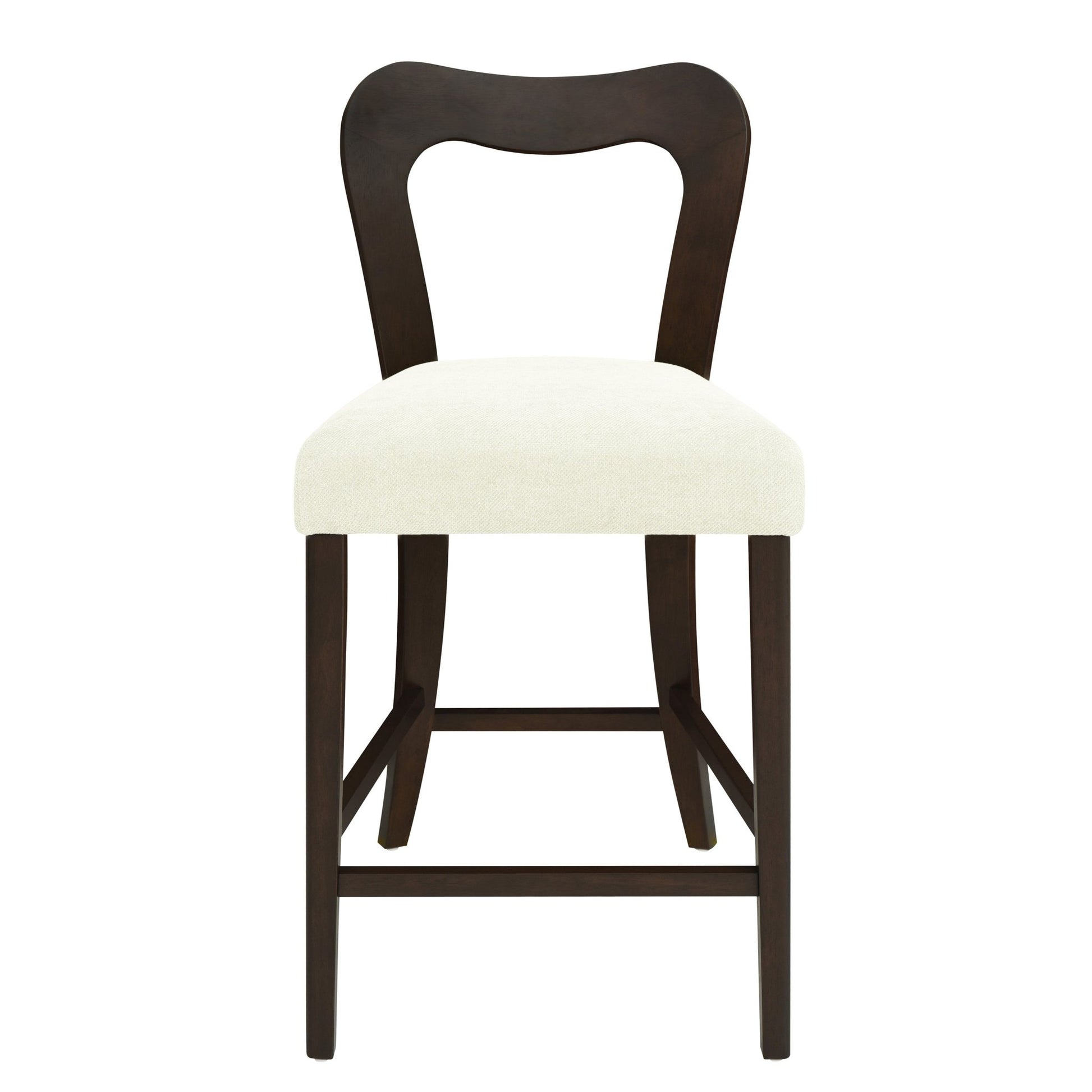 Counter Stool Without Arm(dark brown+beige) Set of 2 - 1st Choice Furniture Direct