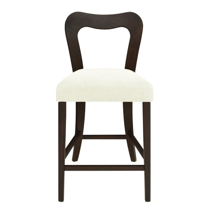 Counter Stool Without Arm(dark brown+beige) Set of 2 - 1st Choice Furniture Direct
