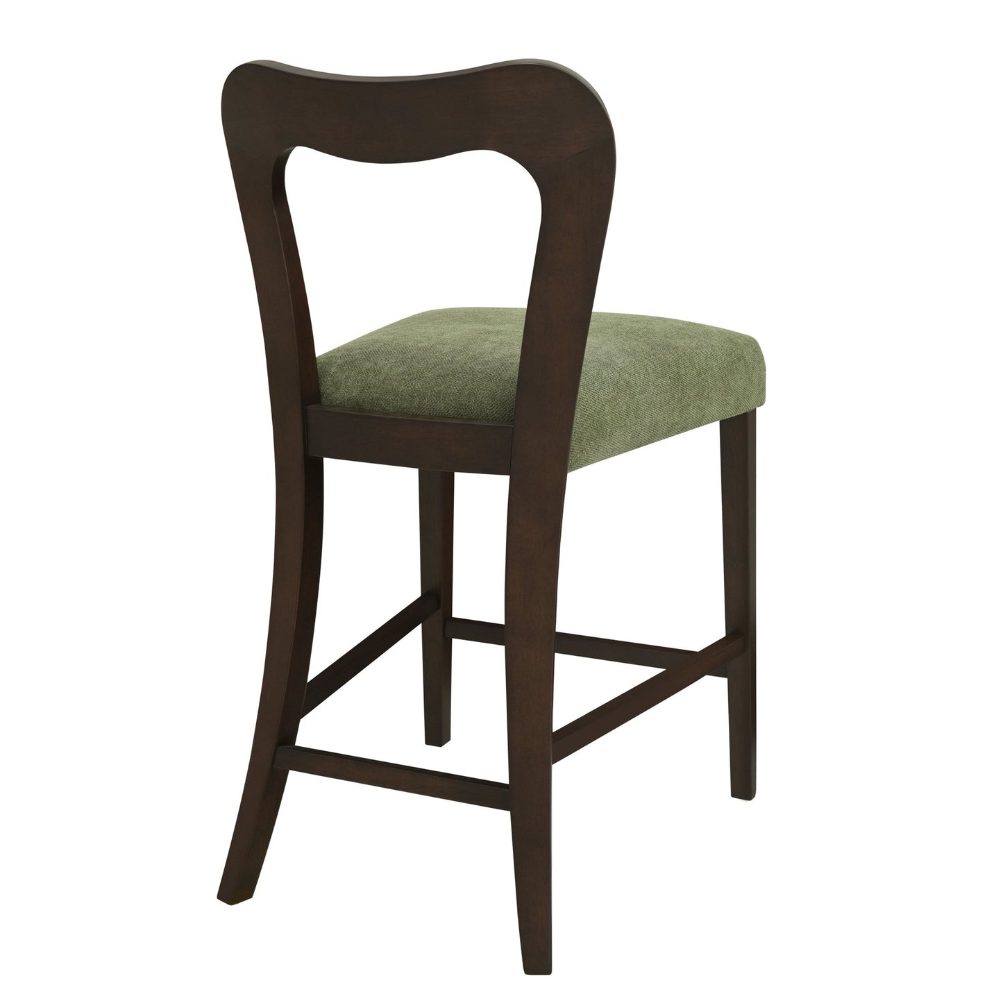 Counter Stool Without Arm(dark brown+green) Set of 2 - 1st Choice Furniture Direct