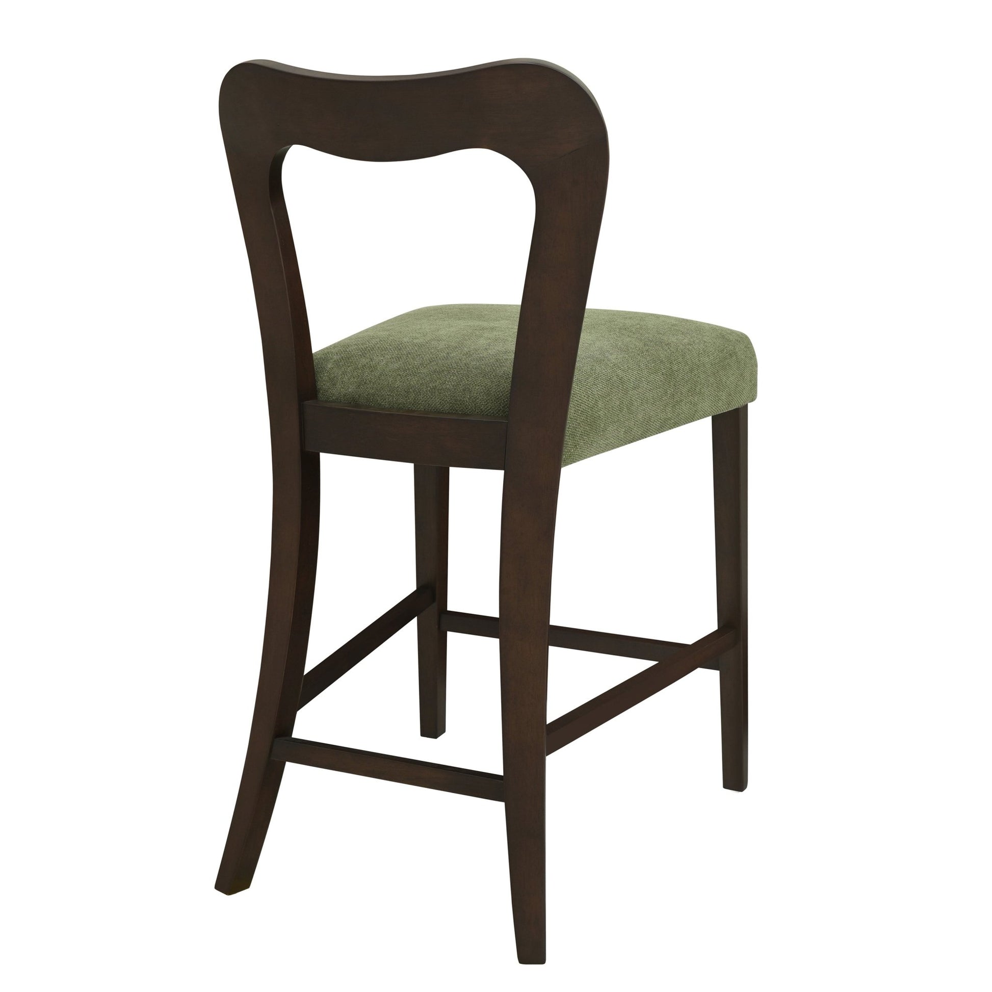 Counter Stool Without Arm(dark brown+green) Set of 2 - 1st Choice Furniture Direct