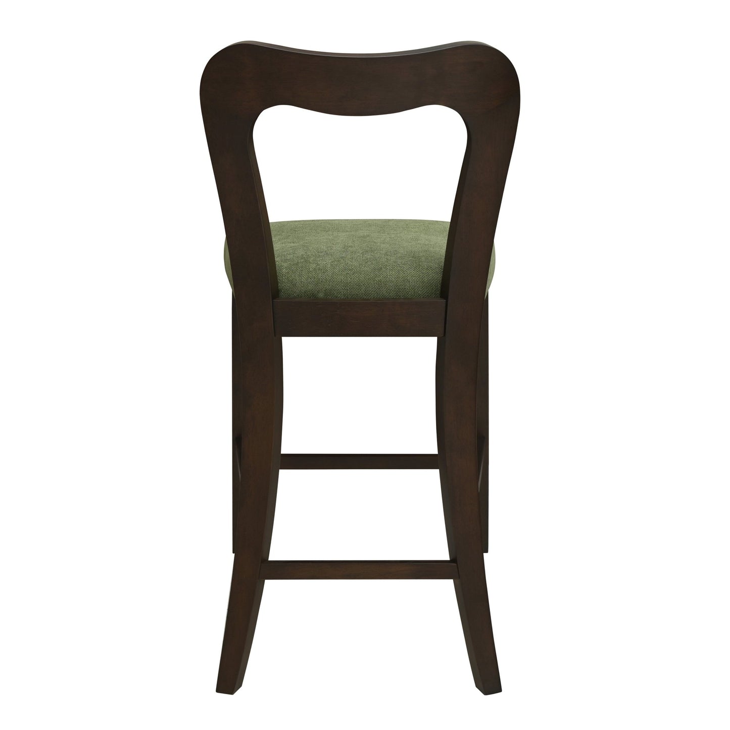 Counter Stool Without Arm(dark brown+green) Set of 2 - 1st Choice Furniture Direct