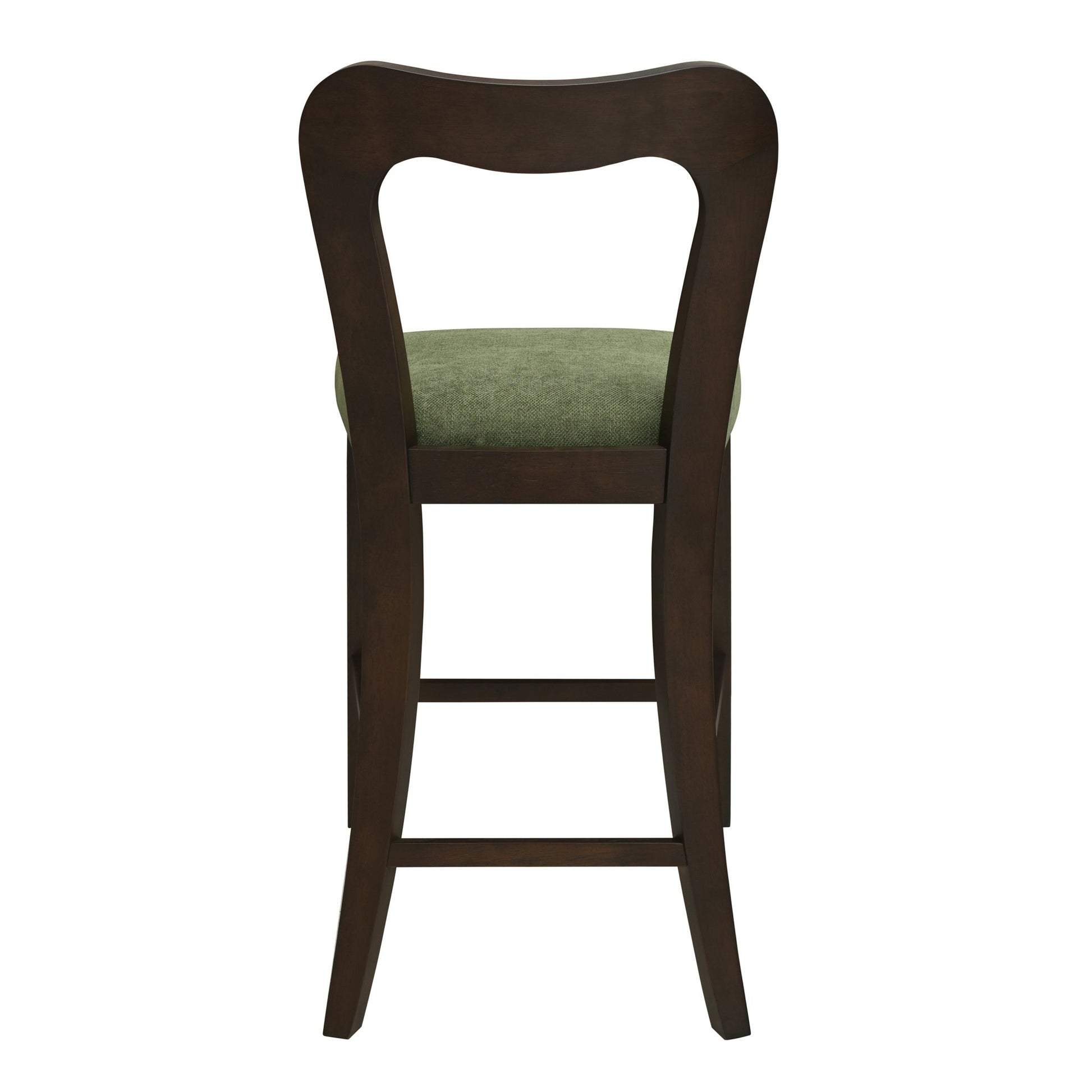 Counter Stool Without Arm(dark brown+green) Set of 2 - 1st Choice Furniture Direct