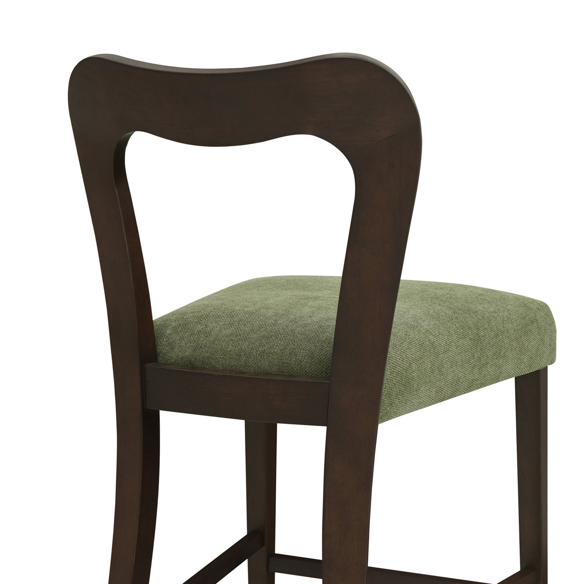 Counter Stool Without Arm(dark brown+green) Set of 2 - 1st Choice Furniture Direct
