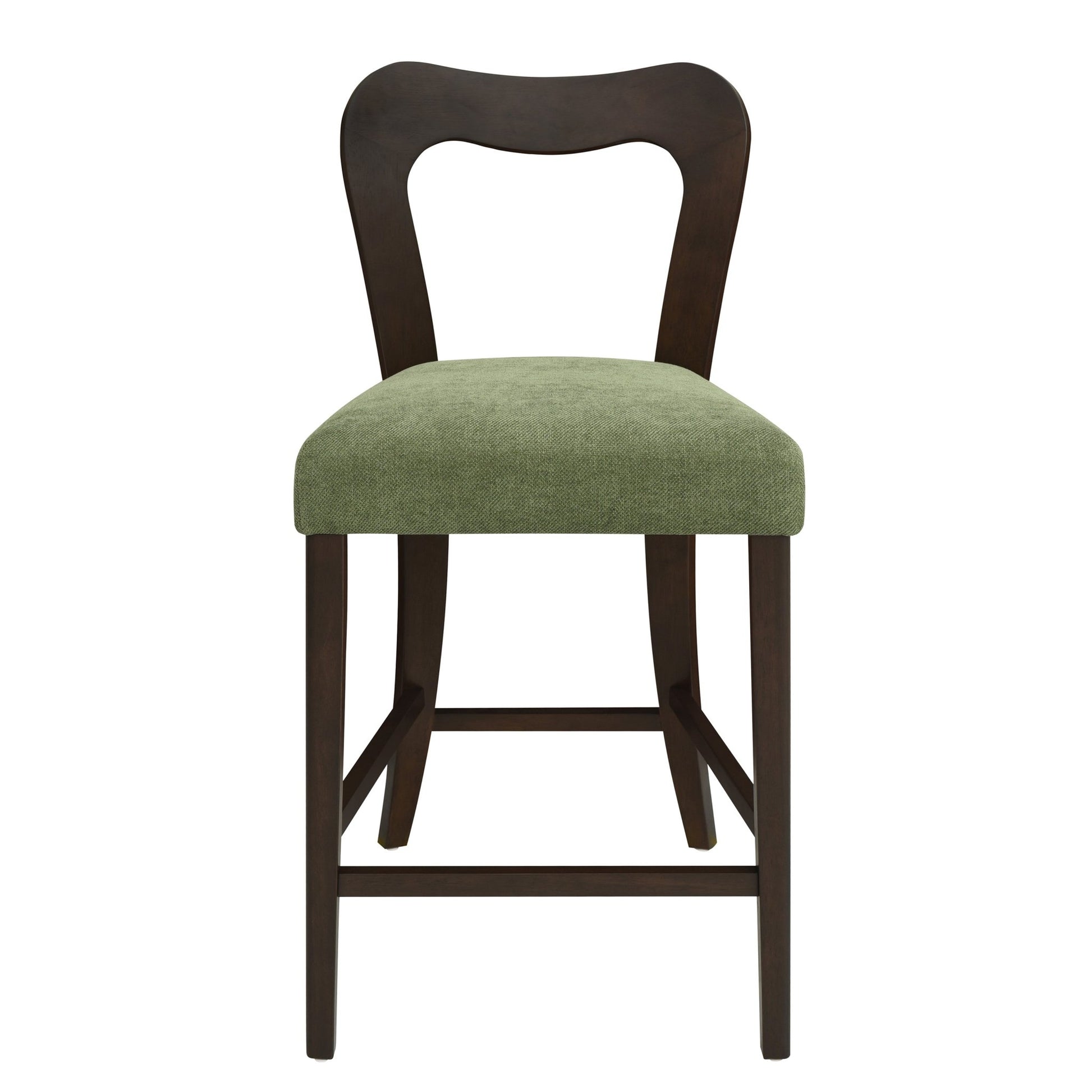 Counter Stool Without Arm(dark brown+green) Set of 2 - 1st Choice Furniture Direct