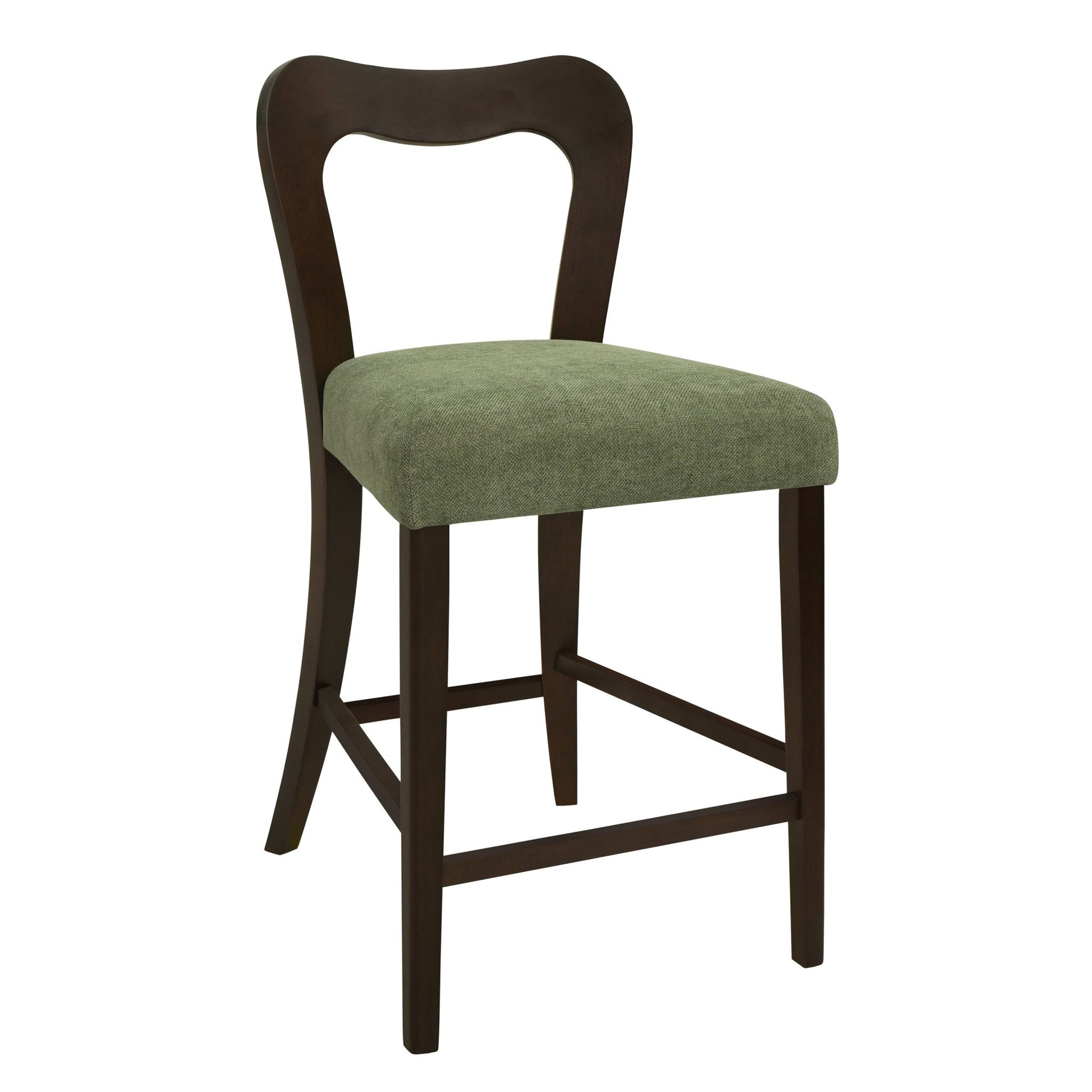 Counter Stool Without Arm(dark brown+green) Set of 2 - 1st Choice Furniture Direct