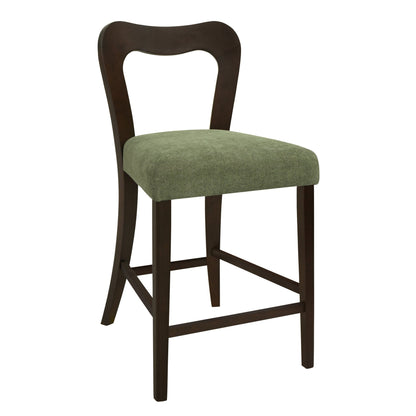 Counter Stool Without Arm(dark brown+green) Set of 2 - 1st Choice Furniture Direct