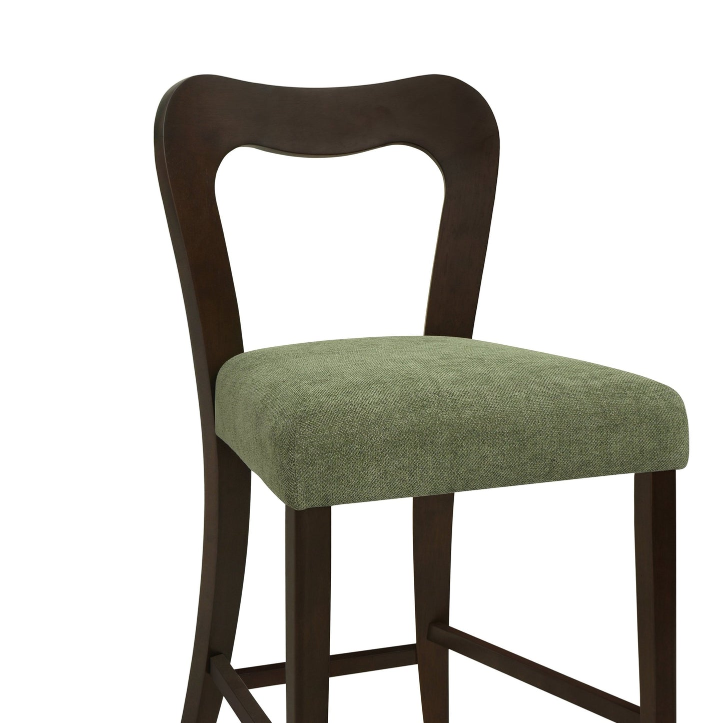 Counter Stool Without Arm(dark brown+green) Set of 2 - 1st Choice Furniture Direct