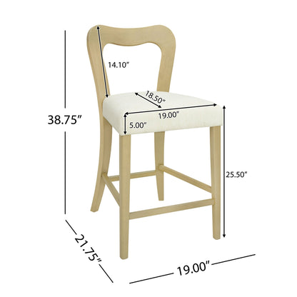 Counter Stool Without Arm(light ash+beige) Set of 2 - 1st Choice Furniture Direct