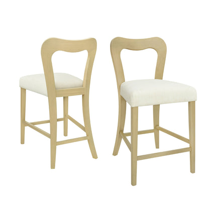 Counter Stool Without Arm(light ash+beige) Set of 2 - 1st Choice Furniture Direct