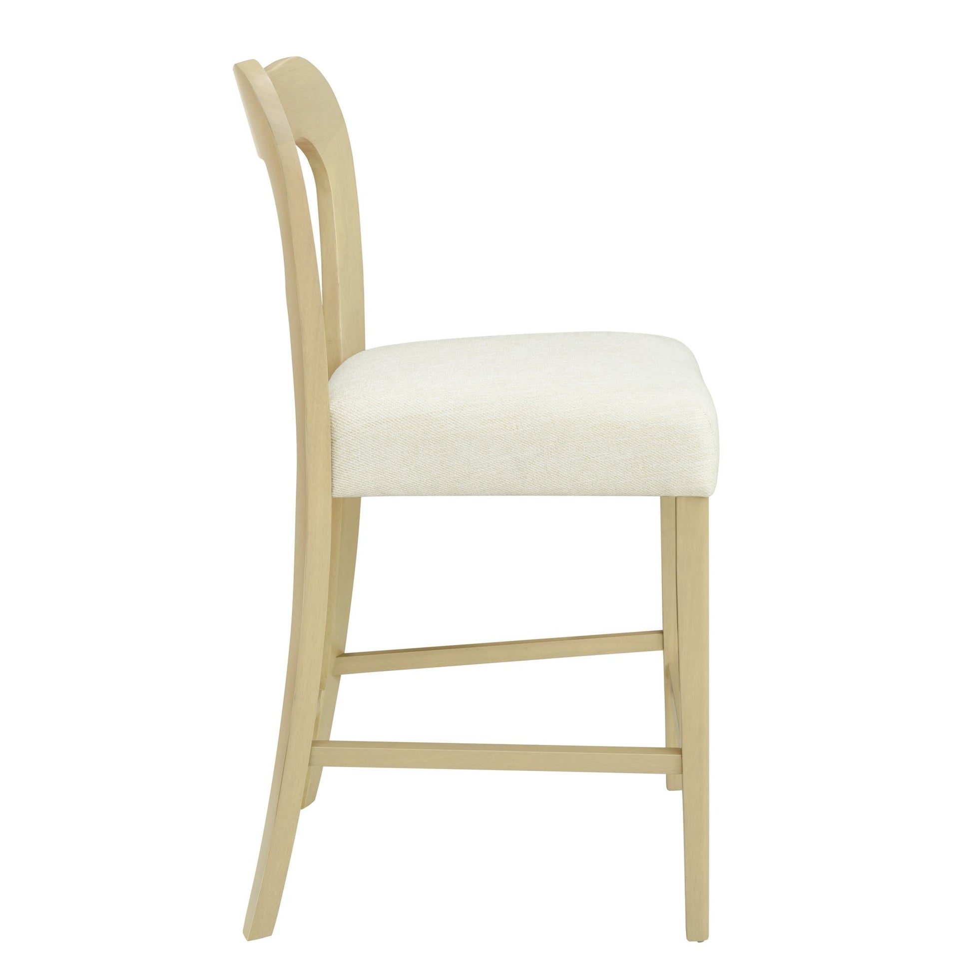 Counter Stool Without Arm(light ash+beige) Set of 2 - 1st Choice Furniture Direct
