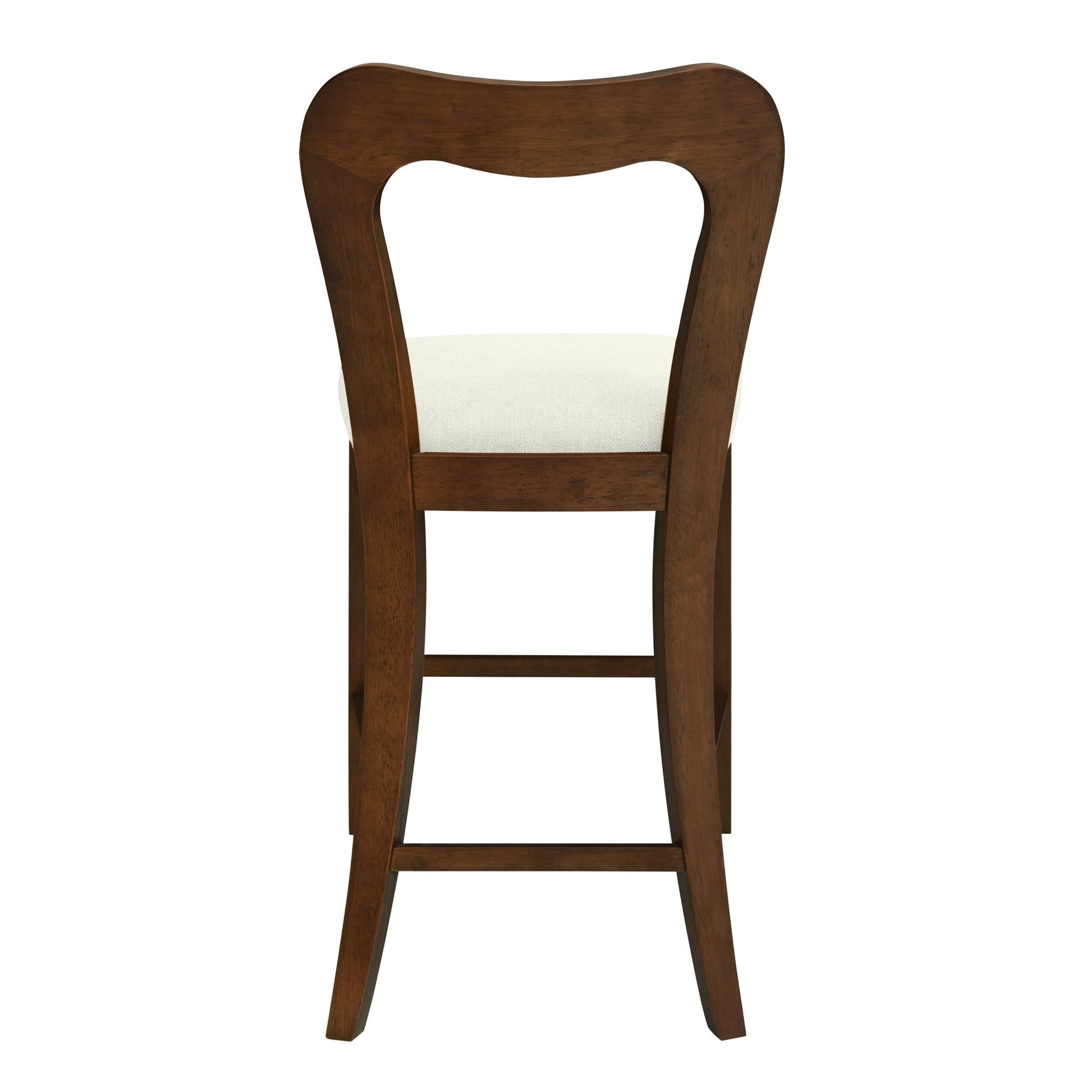 Counter Stool Without Arm(walnut+beige) Set of 2 - 1st Choice Furniture Direct
