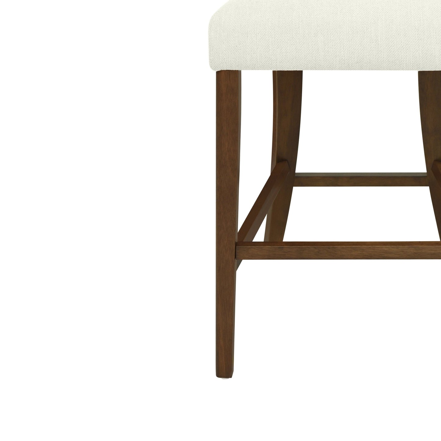 Counter Stool Without Arm(walnut+beige) Set of 2 - 1st Choice Furniture Direct