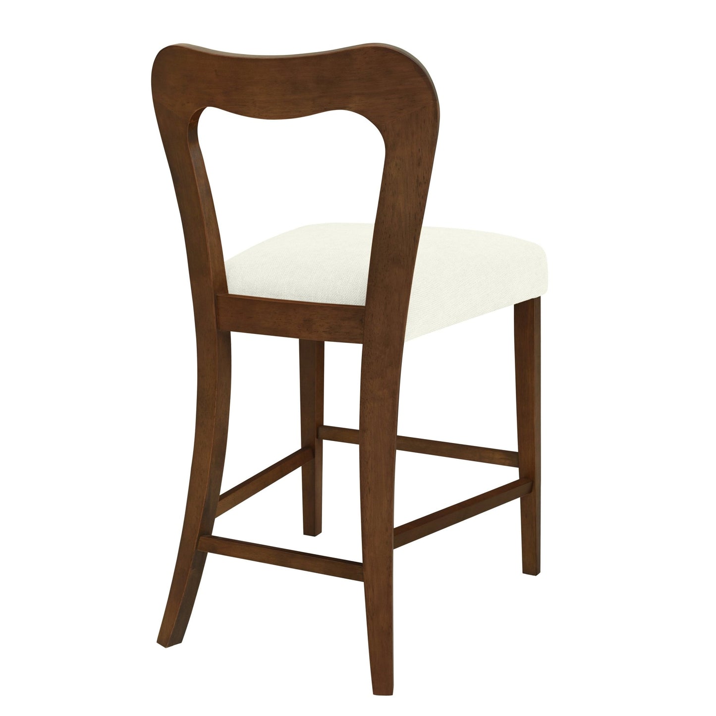 Counter Stool Without Arm(walnut+beige) Set of 2 - 1st Choice Furniture Direct