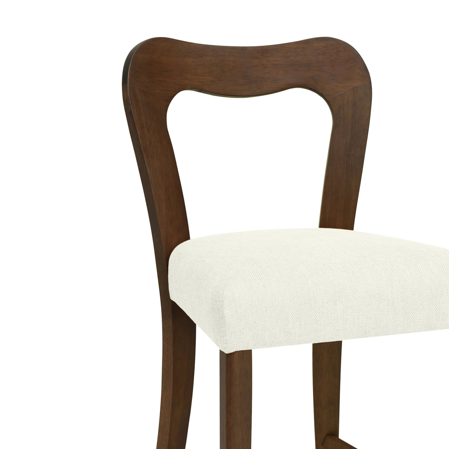 Counter Stool Without Arm(walnut+beige) Set of 2 - 1st Choice Furniture Direct