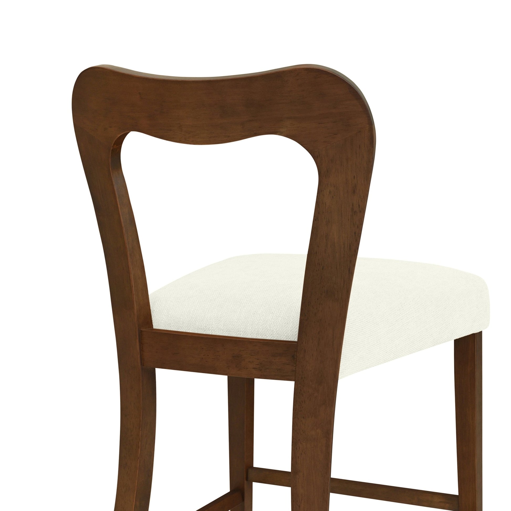 Counter Stool Without Arm(walnut+beige) Set of 2 - 1st Choice Furniture Direct