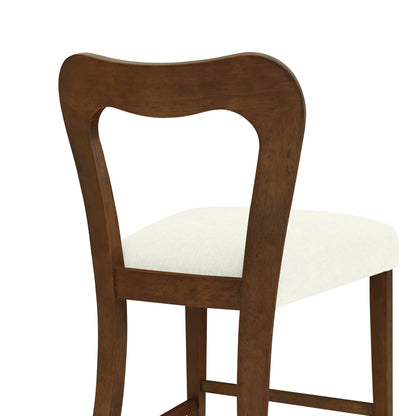 Counter Stool Without Arm(walnut+beige) Set of 2 - 1st Choice Furniture Direct