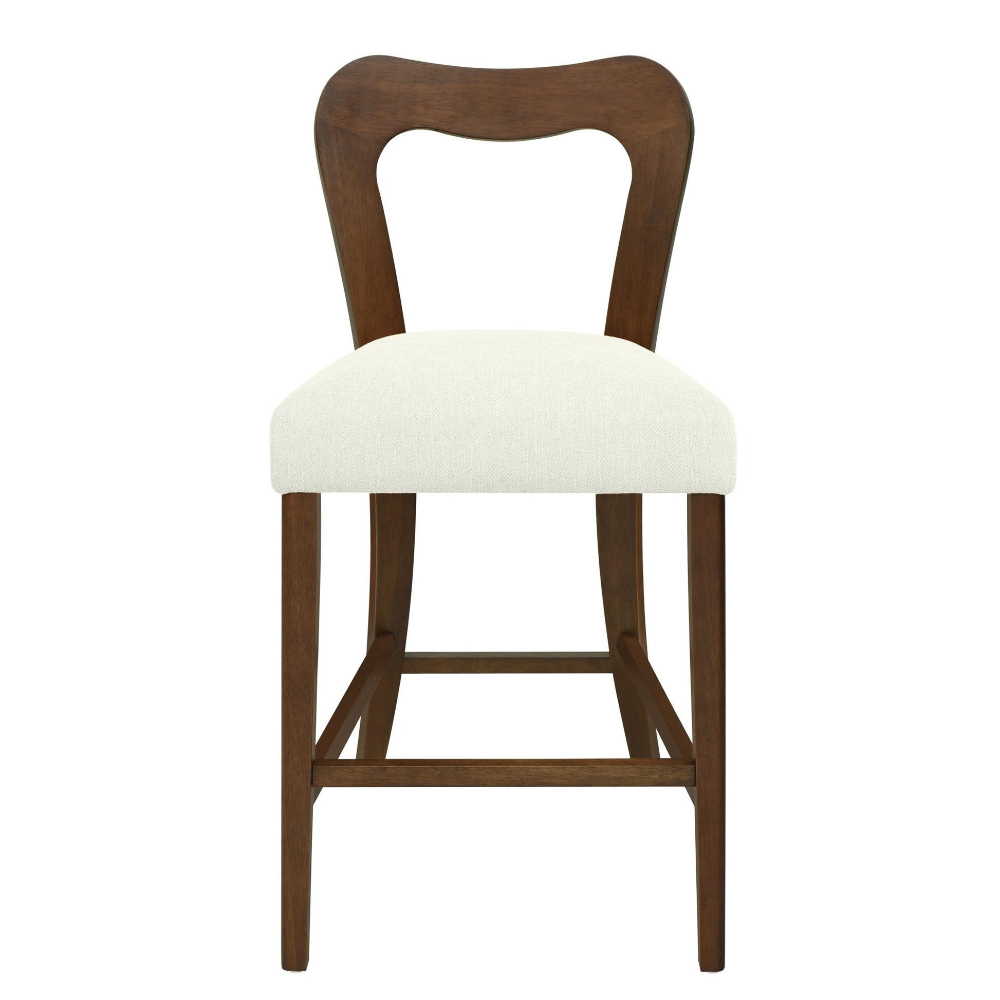 Counter Stool Without Arm(walnut+beige) Set of 2 - 1st Choice Furniture Direct