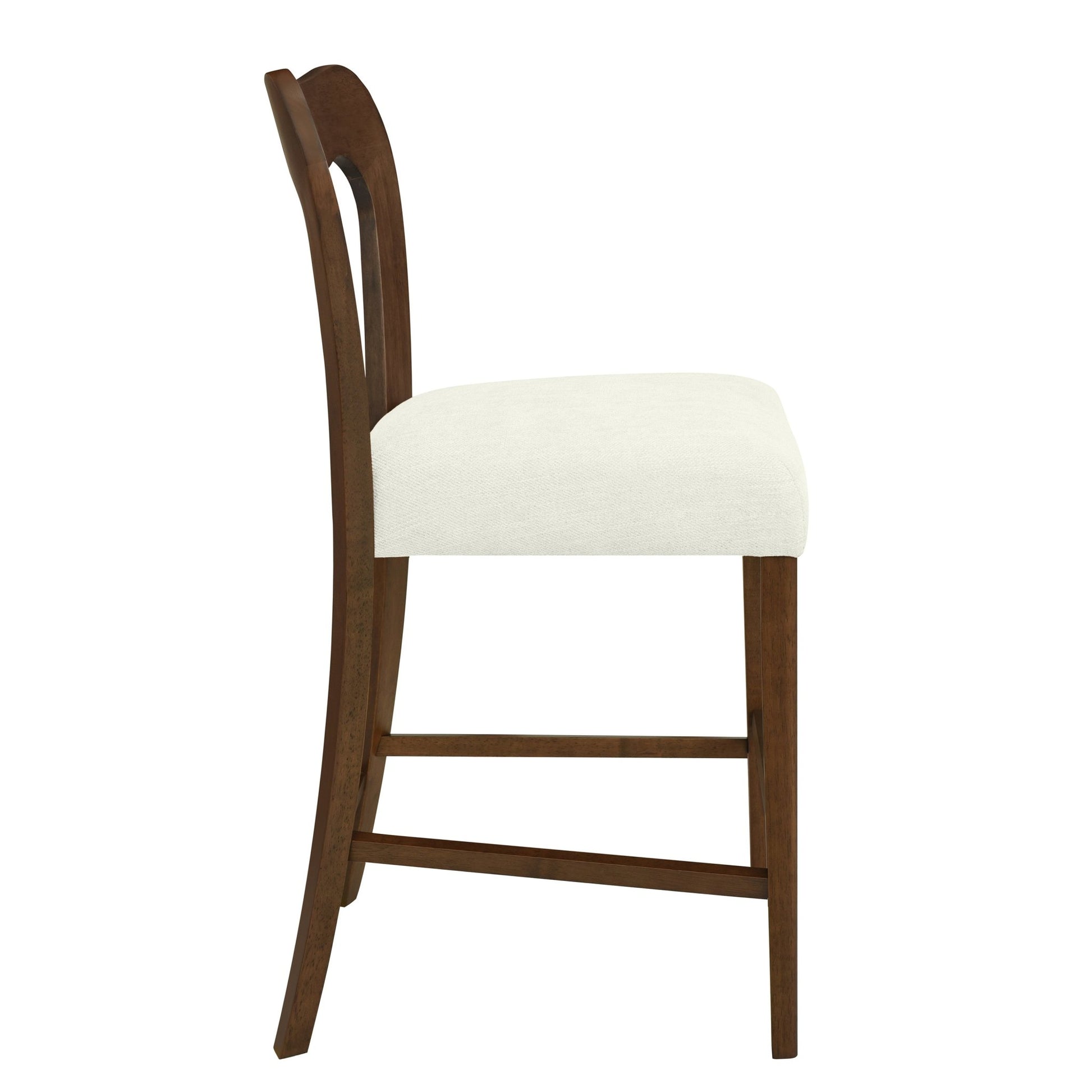 Counter Stool Without Arm(walnut+beige) Set of 2 - 1st Choice Furniture Direct