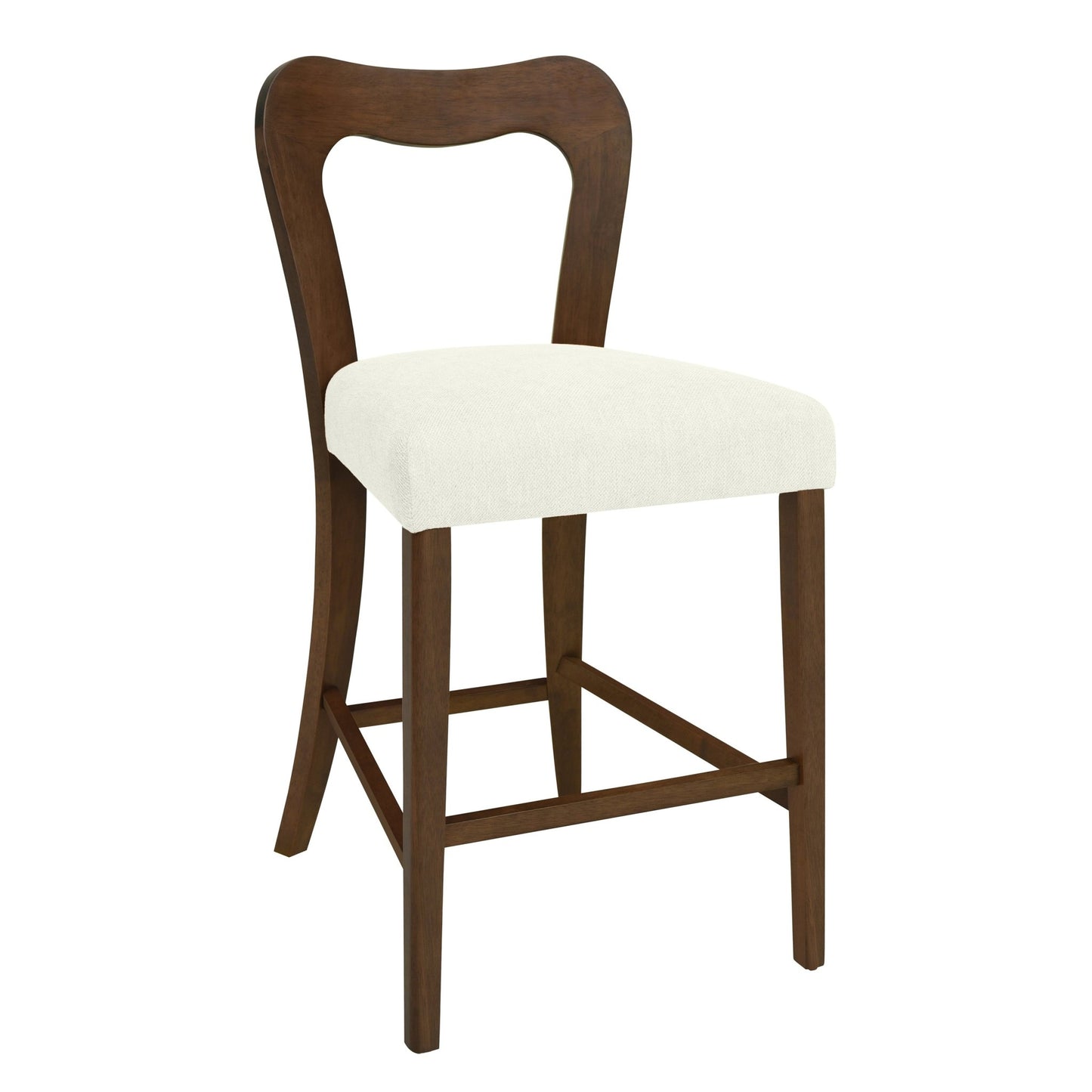 Counter Stool Without Arm(walnut+beige) Set of 2 - 1st Choice Furniture Direct