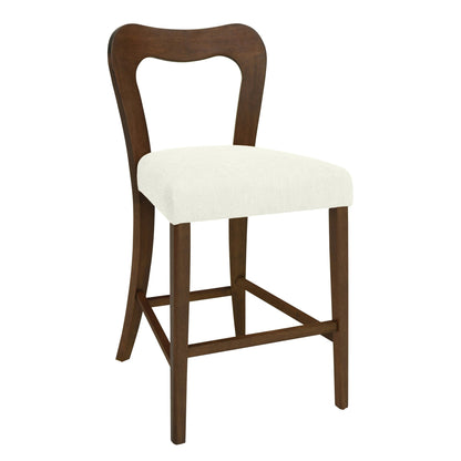 Counter Stool Without Arm(walnut+beige) Set of 2 - 1st Choice Furniture Direct
