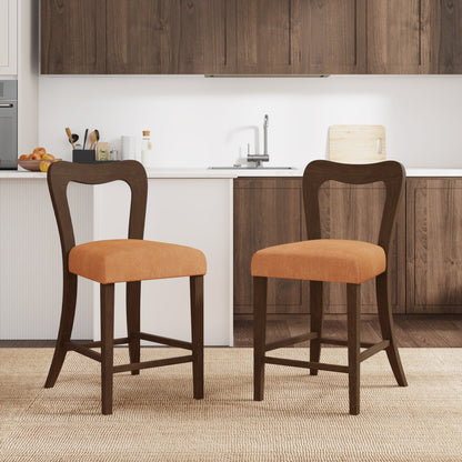Counter Stool Without Arm(walnut+caramel) Set of 2 - 1st Choice Furniture Direct