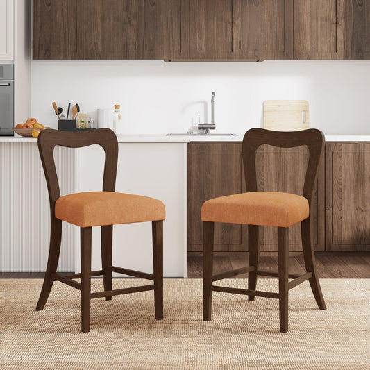 Counter Stool Without Arm(walnut+caramel) Set of 2 - 1st Choice Furniture Direct