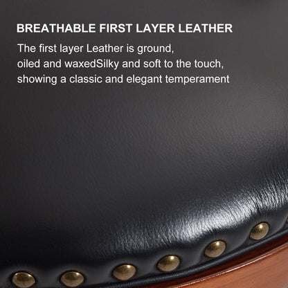 Cow top Leather Wooden Bar Stools, 360 Degree Swivel Bar Chair with Backs,Bar height Couner Height Barstools for Home Kitchen Dining Room and Bar Room(black 1pc) - 1st Choice Furniture Direct