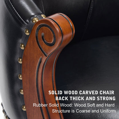 Cow top Leather Wooden Bar Stools, 360 Degree Swivel Bar Chair with Backs,Bar height Couner Height Barstools for Home Kitchen Dining Room and Bar Room(black 1pc) - 1st Choice Furniture Direct